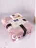 Stripe Pattern Embroidered Microfiber Soft Printed Flannel Blanket (with gift packaging) 